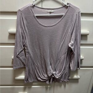 Maurices Light Purple Long Sleeve Knot Top